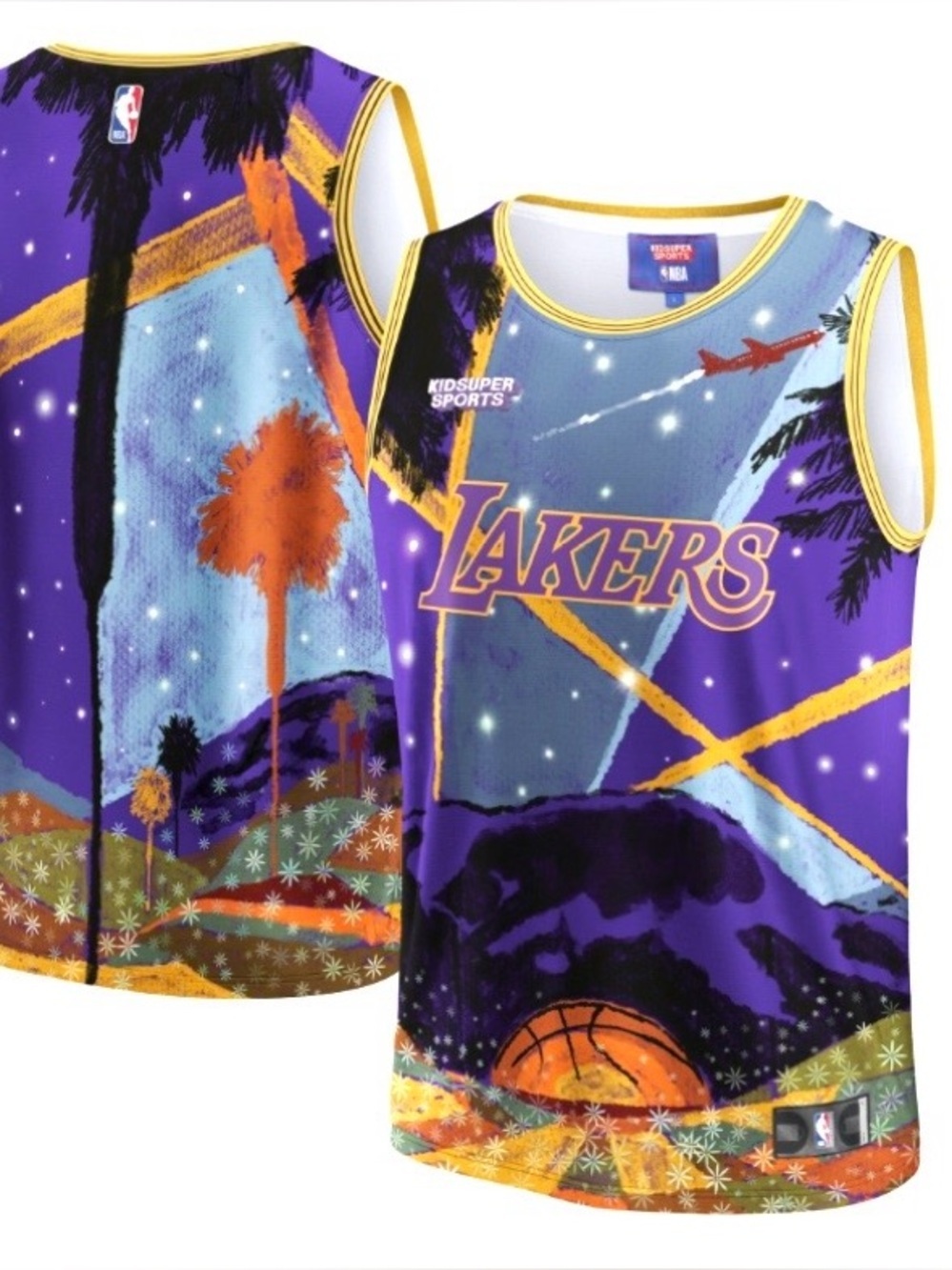 Los Angeles Lakers NBA & KidSuper Studios Unisex Hometown Graphic Jersey L